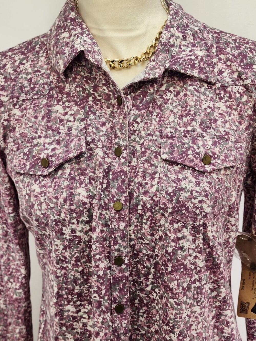 Ruff Hewn Rose Floral Western Button Up Shirt NWT M - Picture 2 of 7